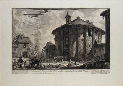 Veduta del Tempio di Cibele a Piazza della Bocca della Verità