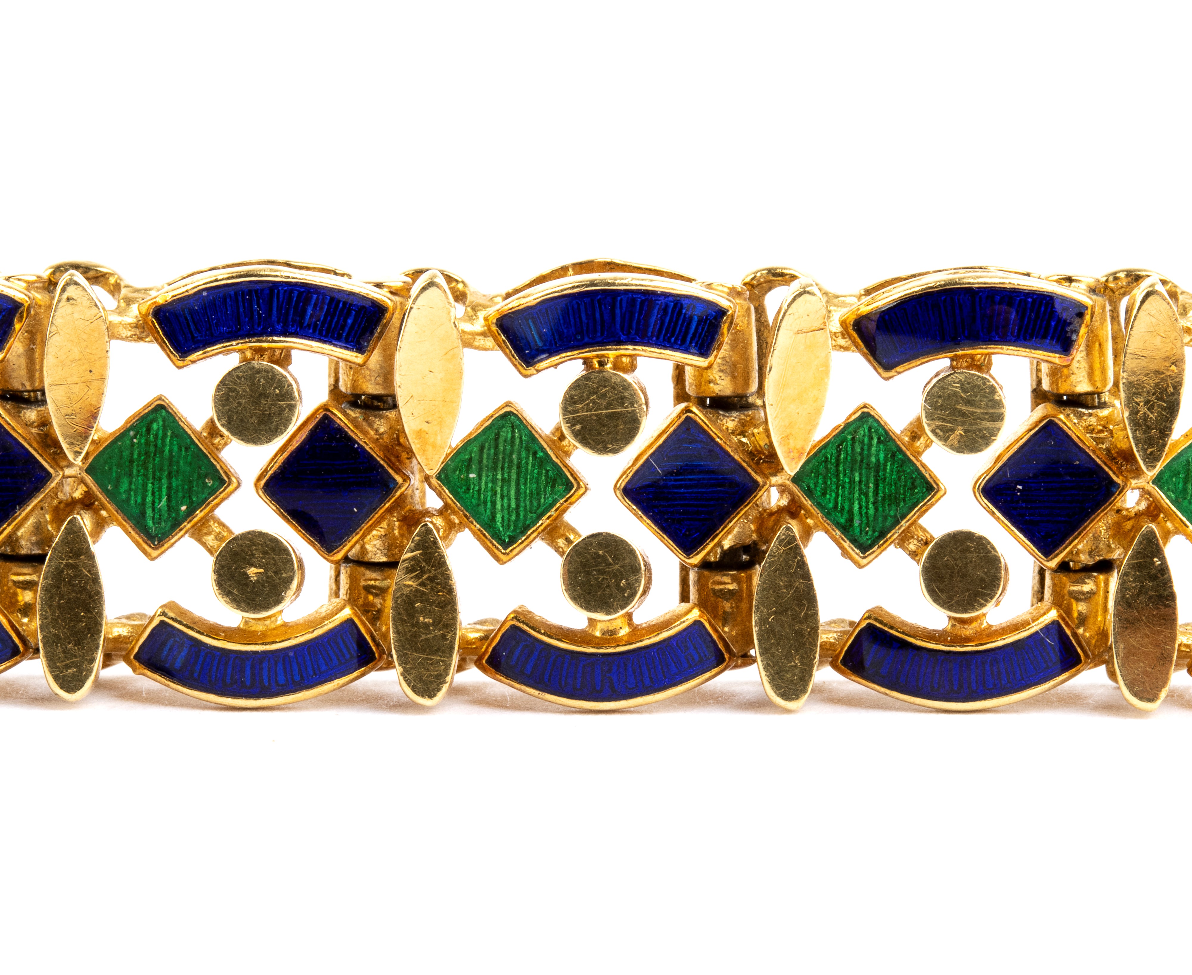 Bracciale in oro e smalti