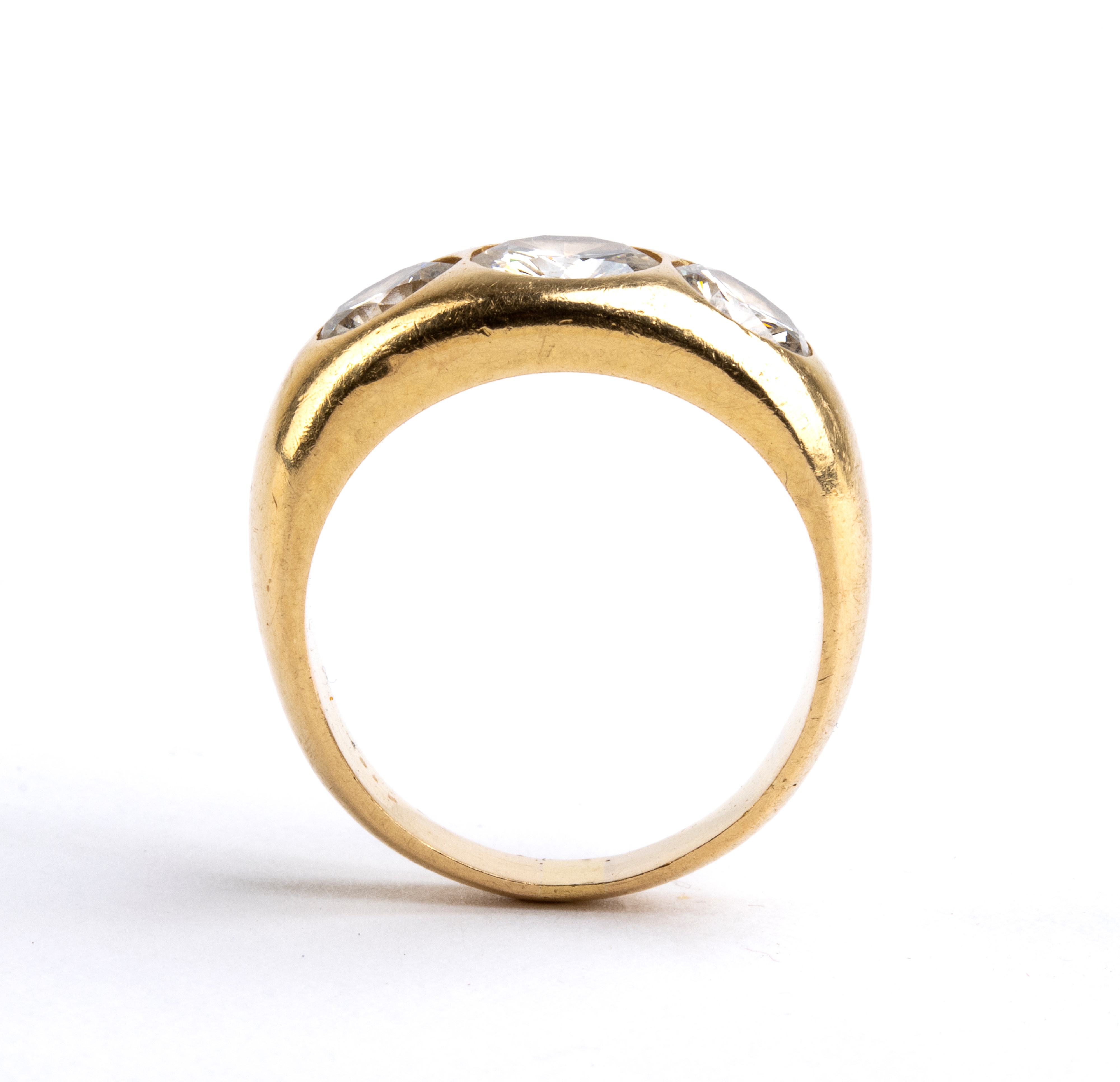 Anni '80, Anello in oro giallo 18k con diamanti