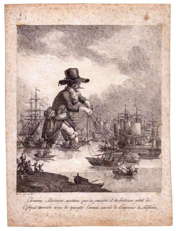 Hector Giacomelli - Drawing for an illustration of Guliver 