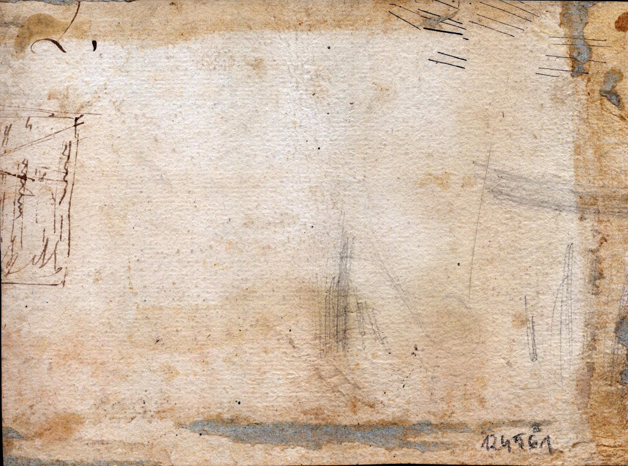 Paesaggio con tempio e obelisco sullo sfondo