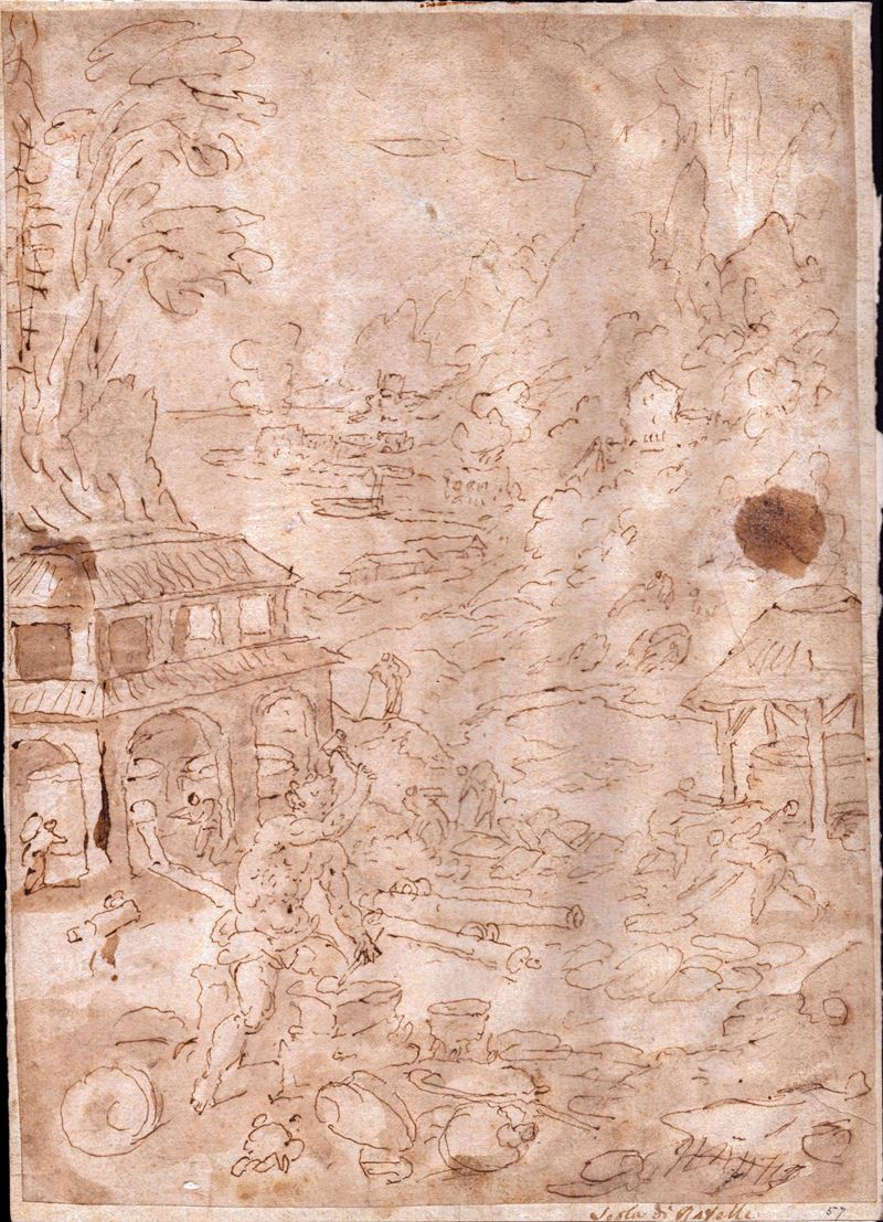 Gruppo di cinque disegni di soggetto diverso