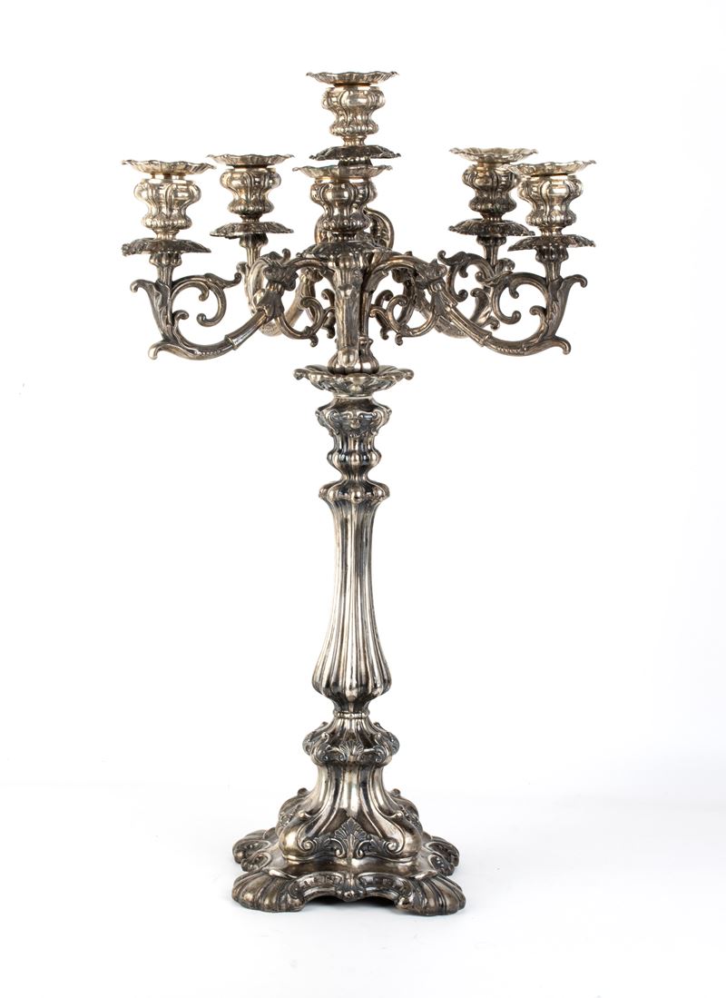 Candelabro italiano in argento
