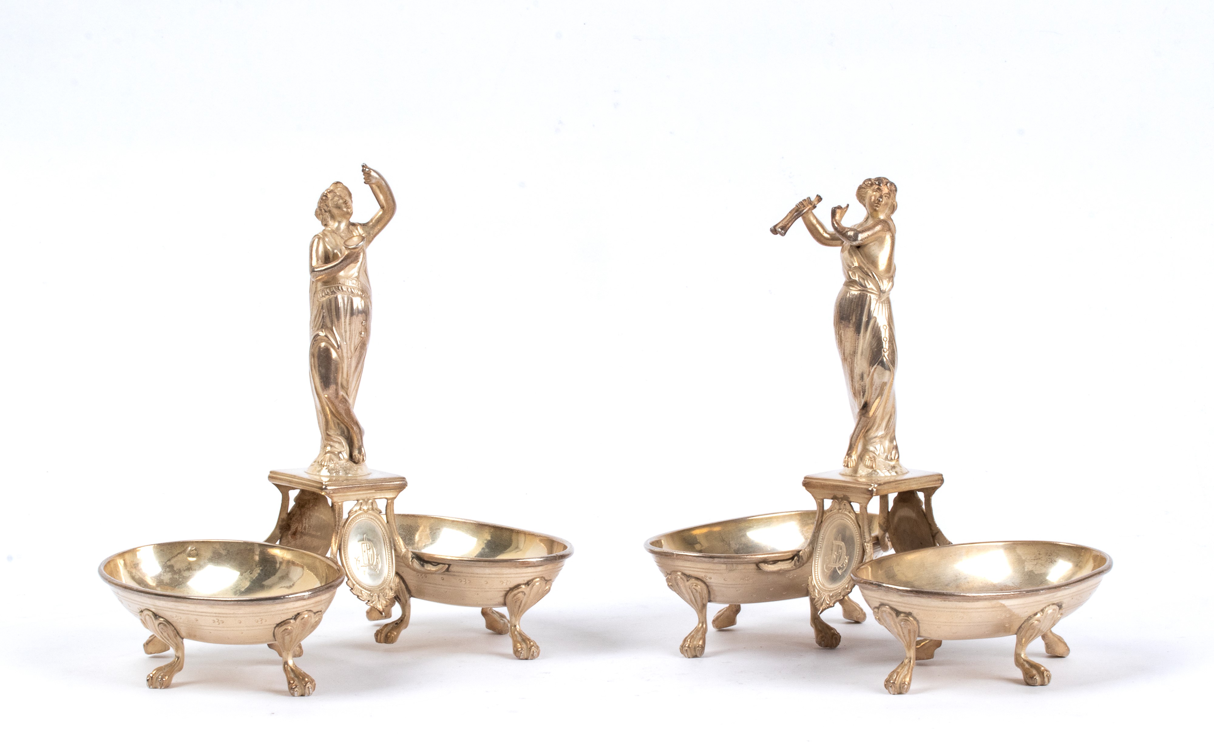 Coppia di saliere francesi in argento