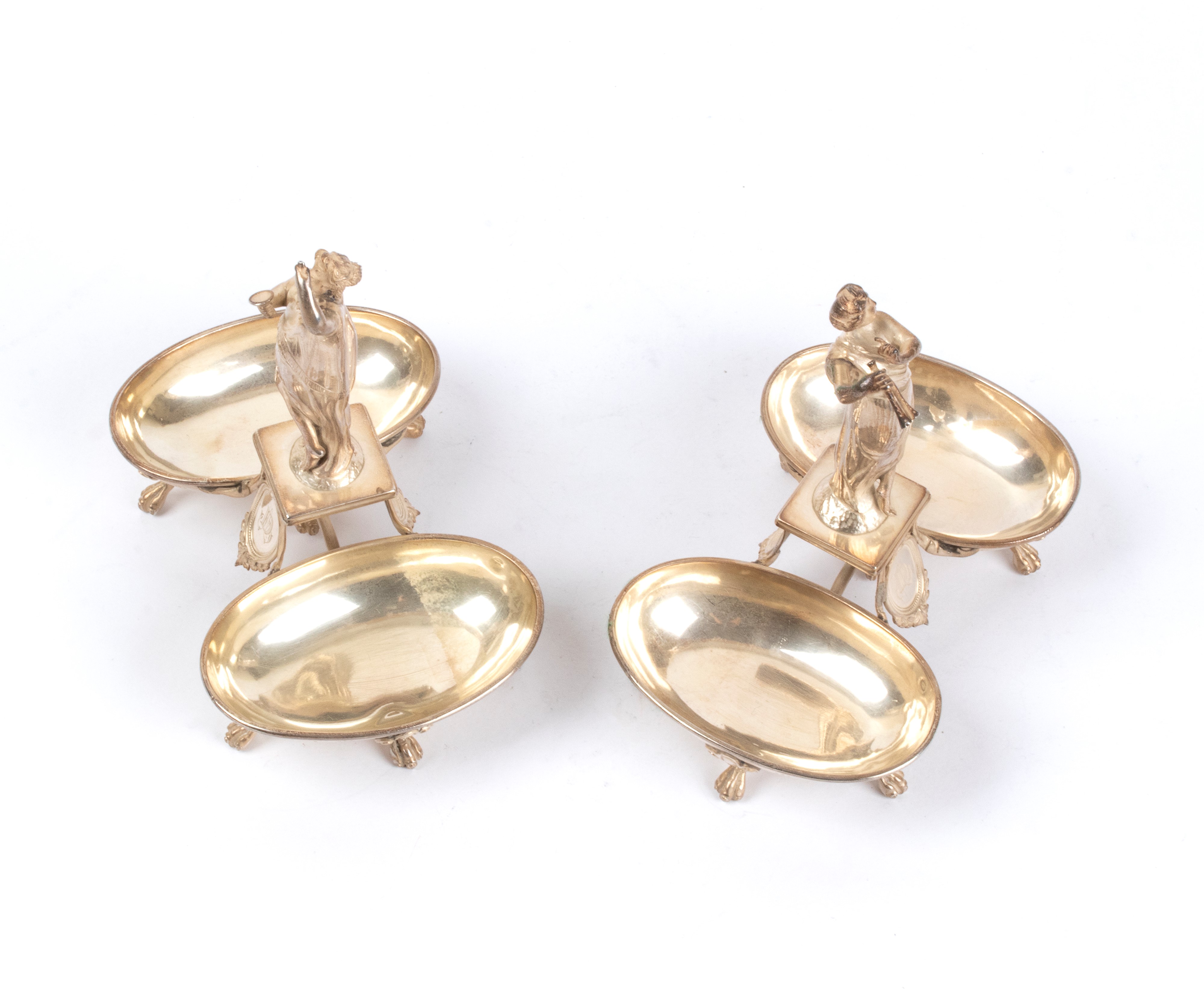 Coppia di saliere francesi in argento