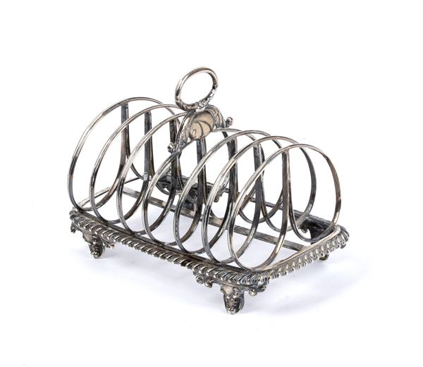 EDWARD, EDWARD JUNIOR, JOHN &amp; WILLIAM BARNARD - English William IV sterling silver toast rack