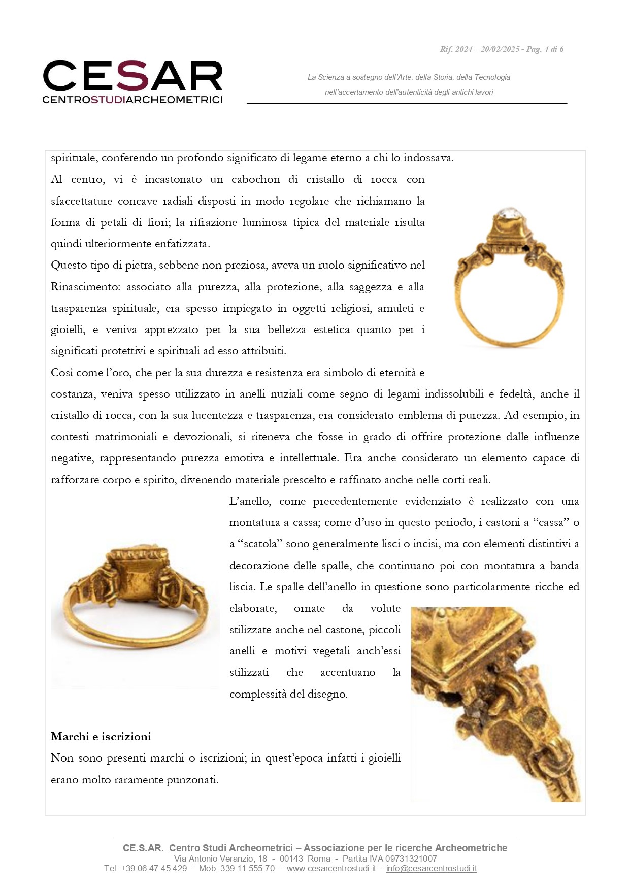 Italia (XV secolo), Anello rinascimentale in oro cesellato con cristallo di rocca