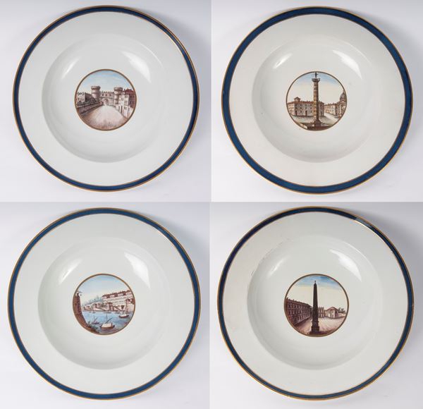 Lotto di quattro scodelle in porcellana.