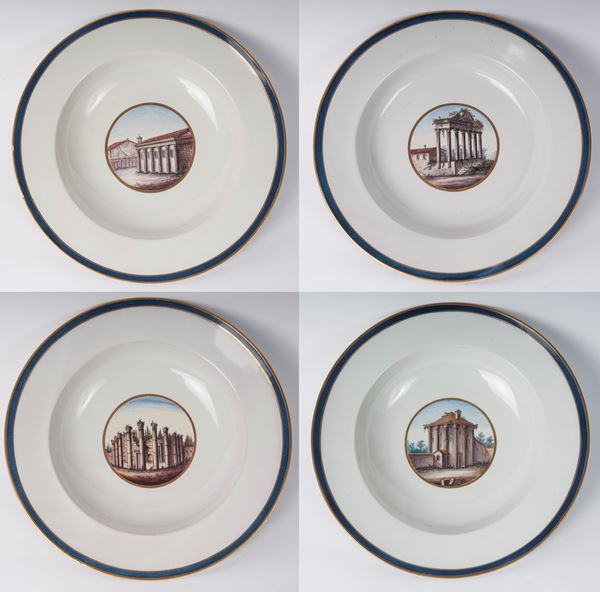 Lotto di quattro scodelle in porcellana.