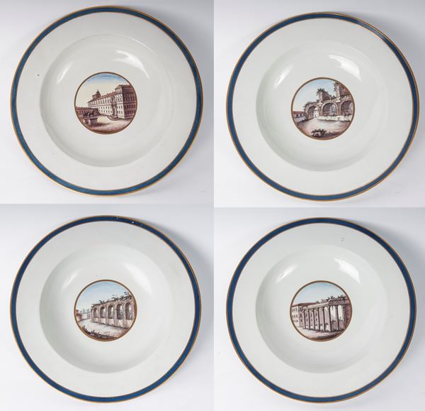 Lotto di quattro scodelle in porcellana.