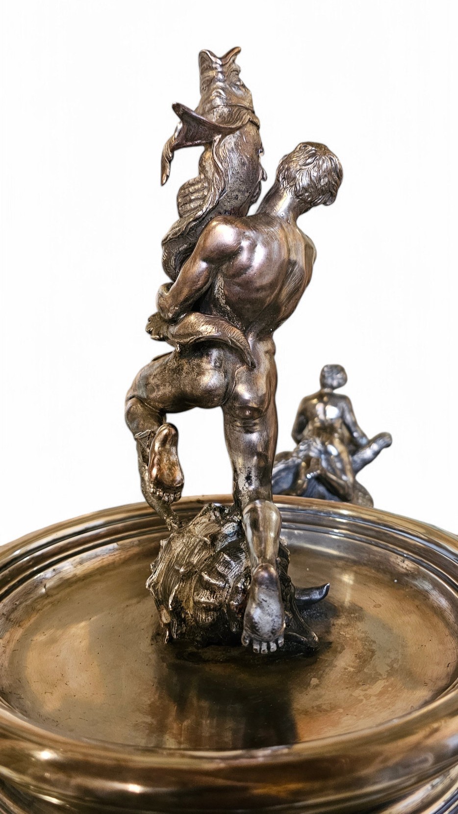 Marcello Mortet - Fontana delle Naiadi in argento con basamento in marmo verde