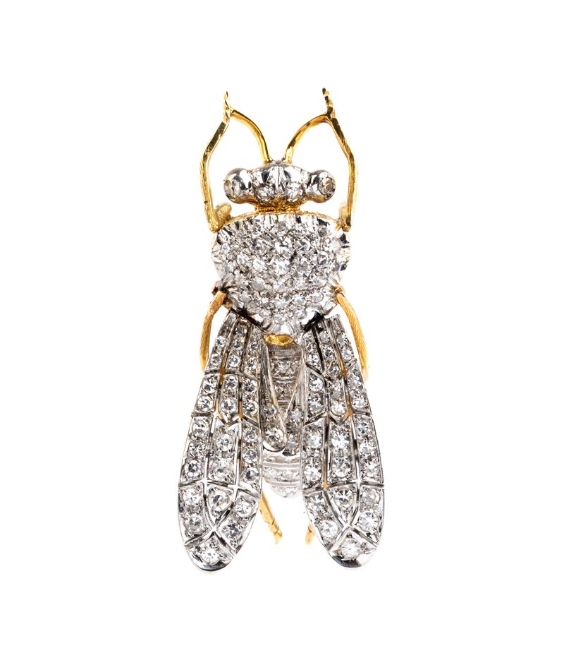 Spilla in oro e diamanti