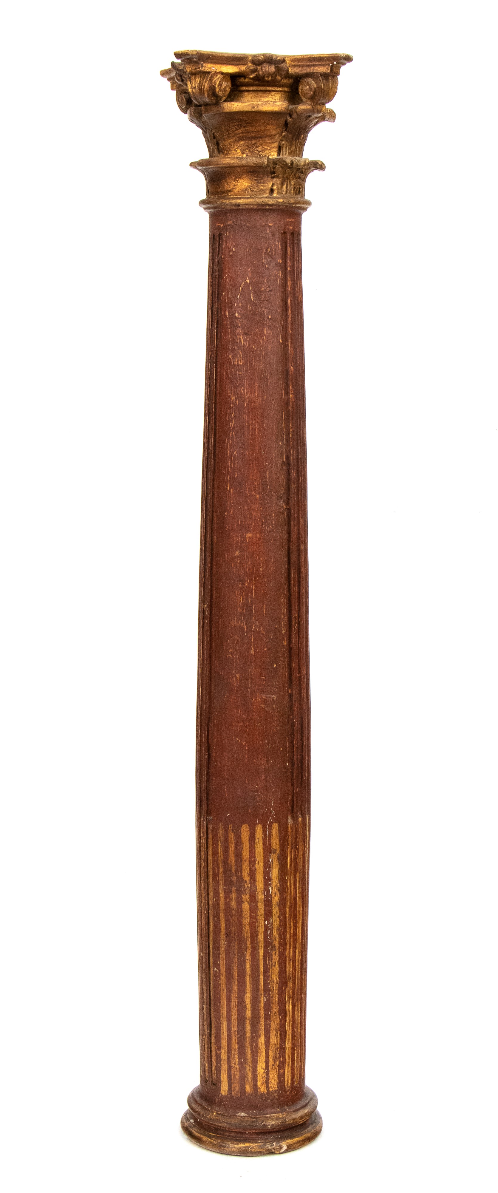 Colonna Italiana in Legno Laccato e Dorato