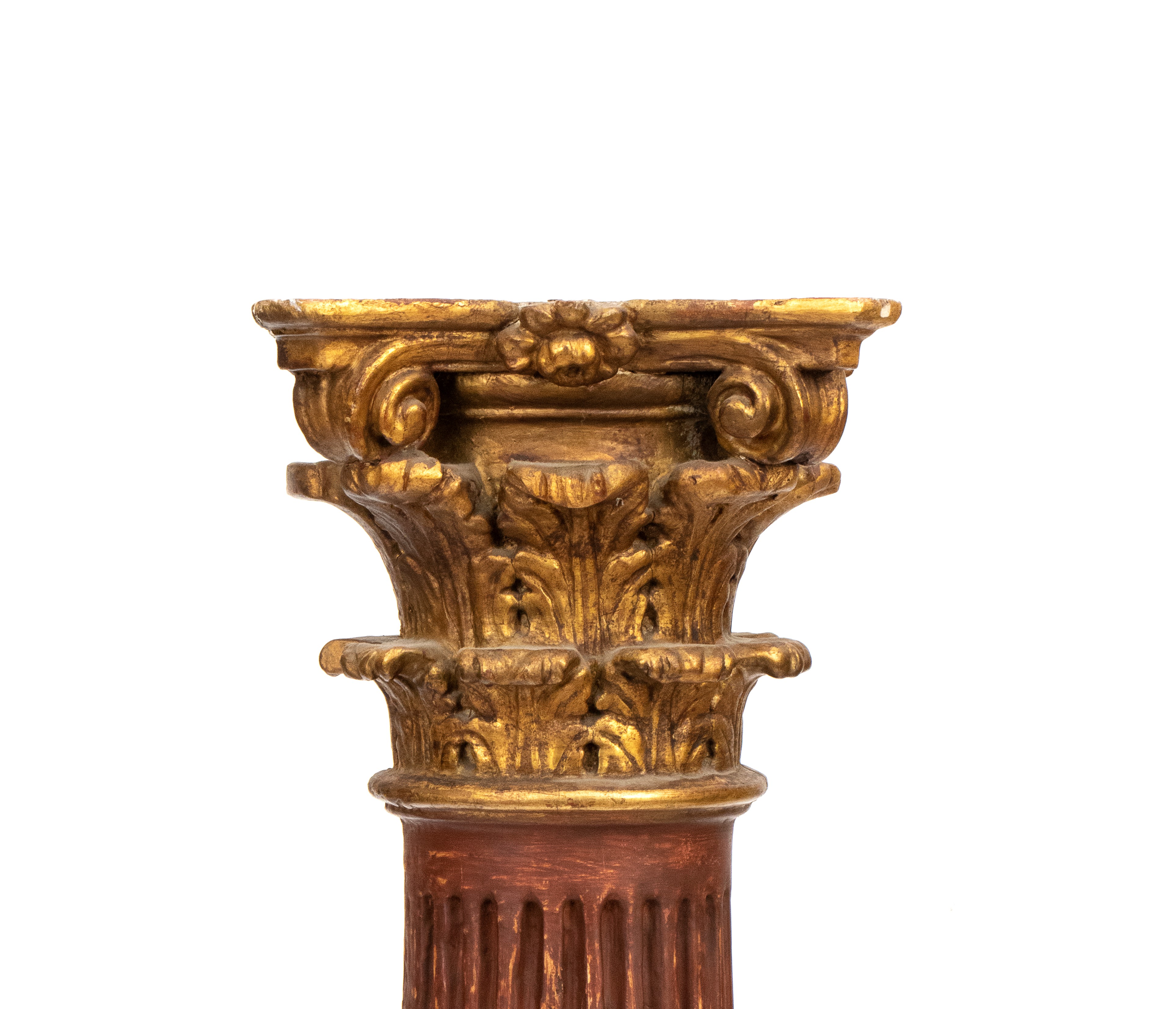 Colonna Italiana in Legno Laccato e Dorato