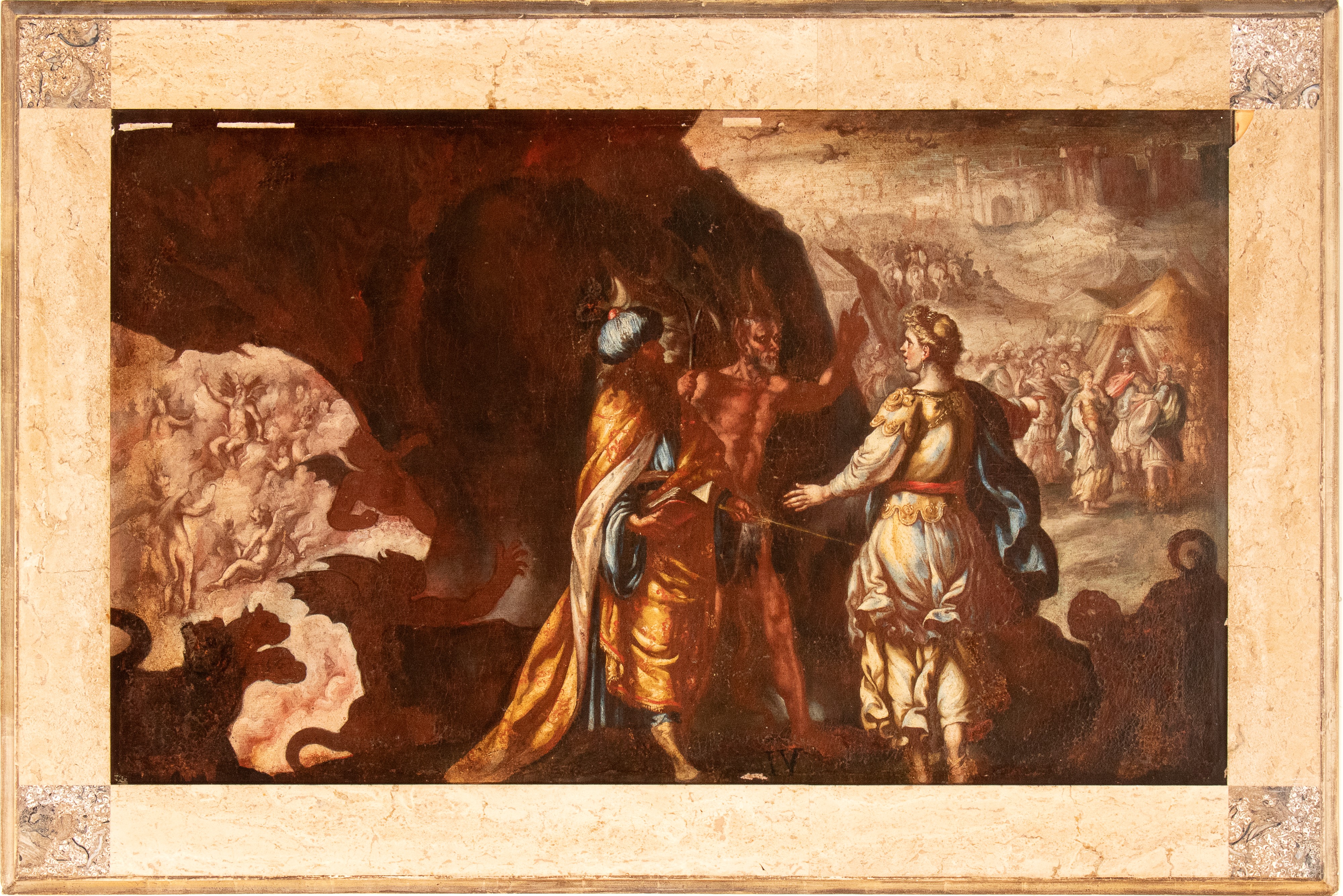 Artista Napoletano, XVII Secolo - Aletto Esce Dall'inferno per Mettere Discordia nel Cuore dei Gu...