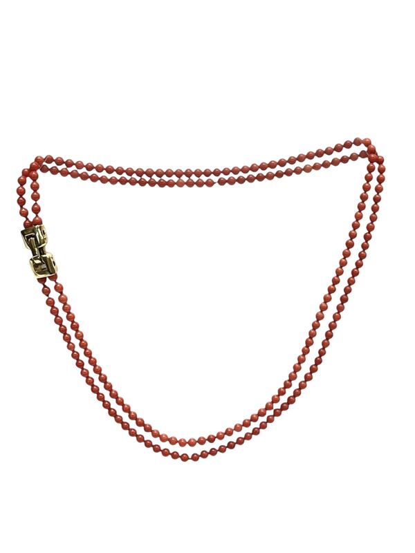 Medirterranean coral gold necklace