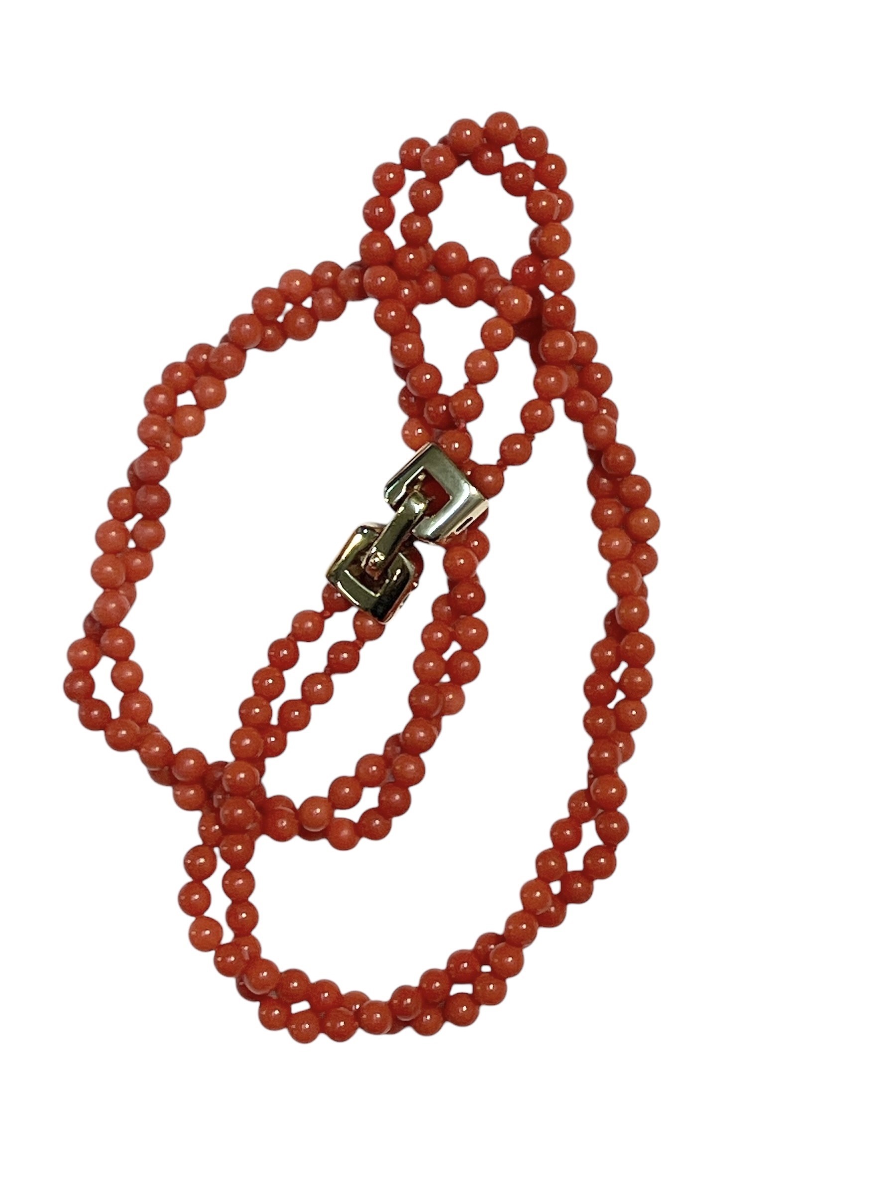 Girocollo in corallo Mediterraneo ed oro