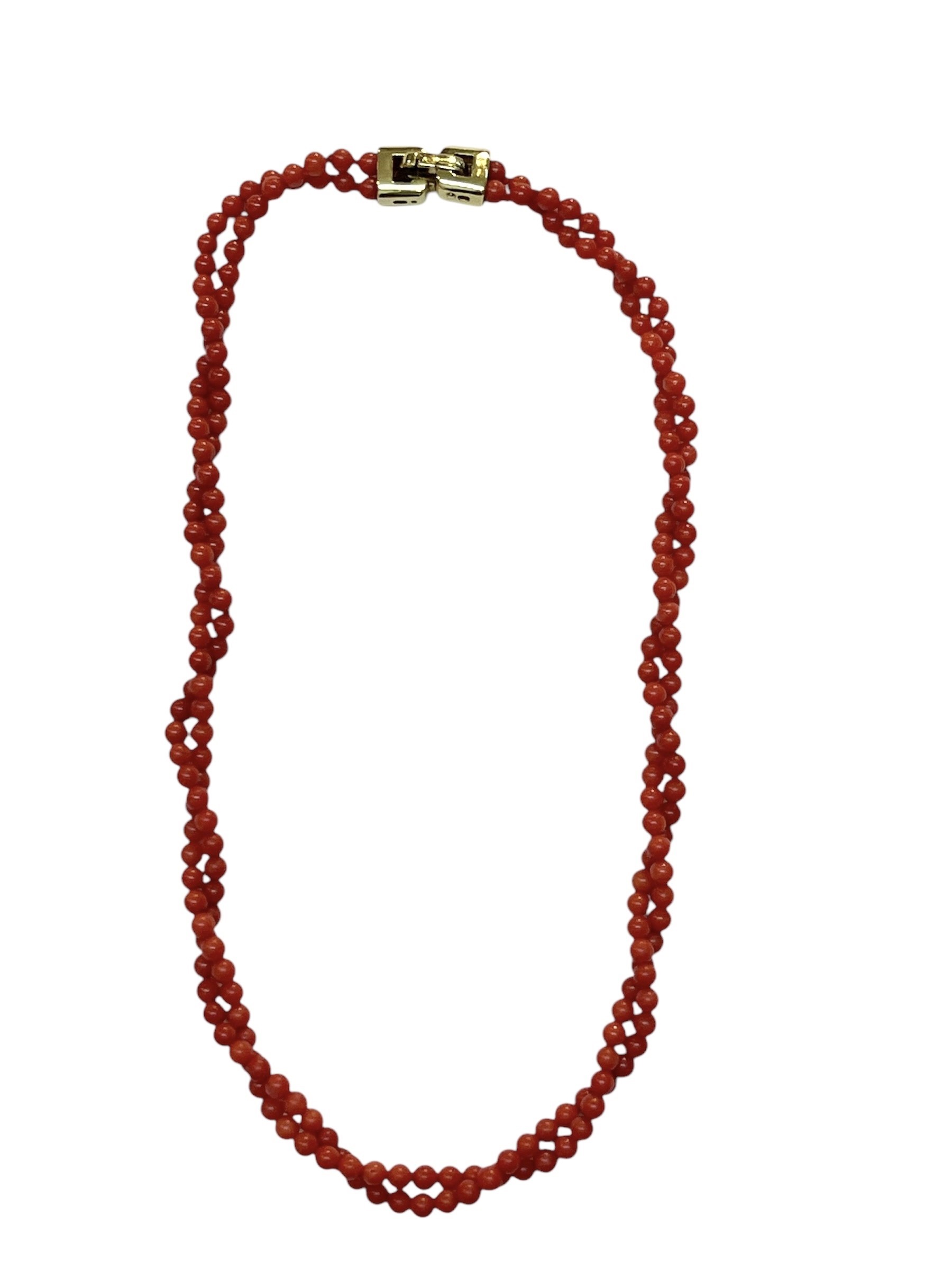 Girocollo in corallo Mediterraneo ed oro