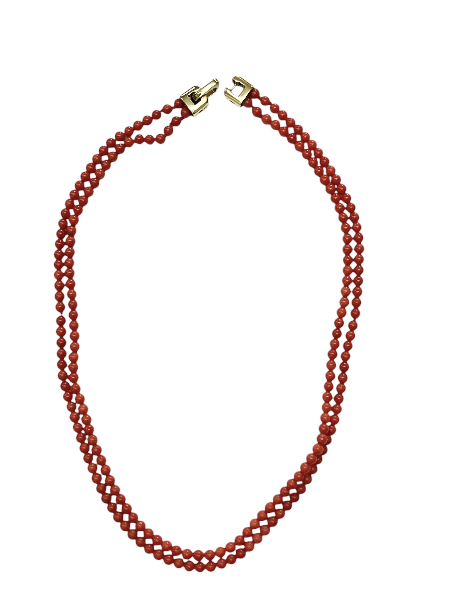 Girocollo in corallo Mediterraneo ed oro