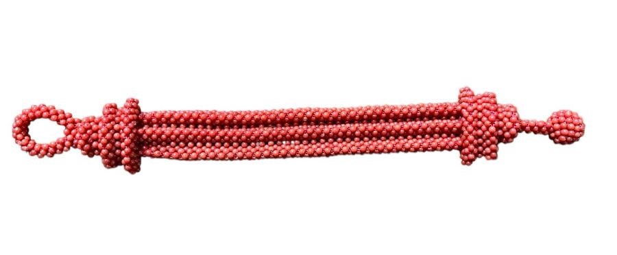 Bracciale in corallo Mediterraneo (Corallium rubrum), a maglia tessuta