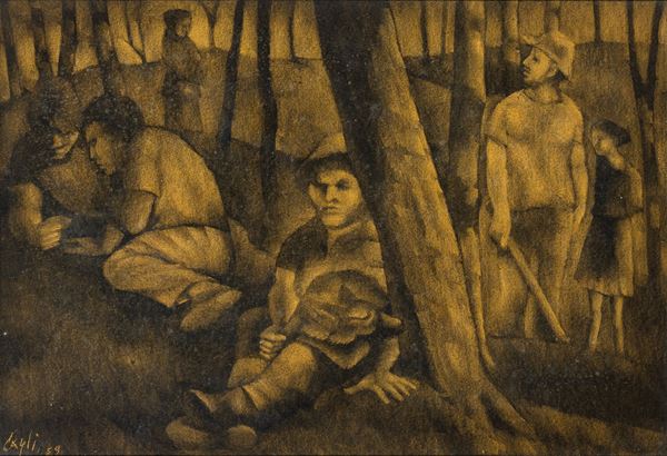 CORRADO CAGLI - Riposo nel bosco 
