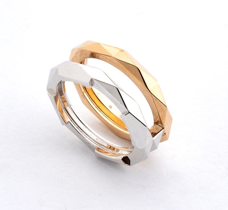 Collezione Link to Love: anello in oro bianco e oro giallo