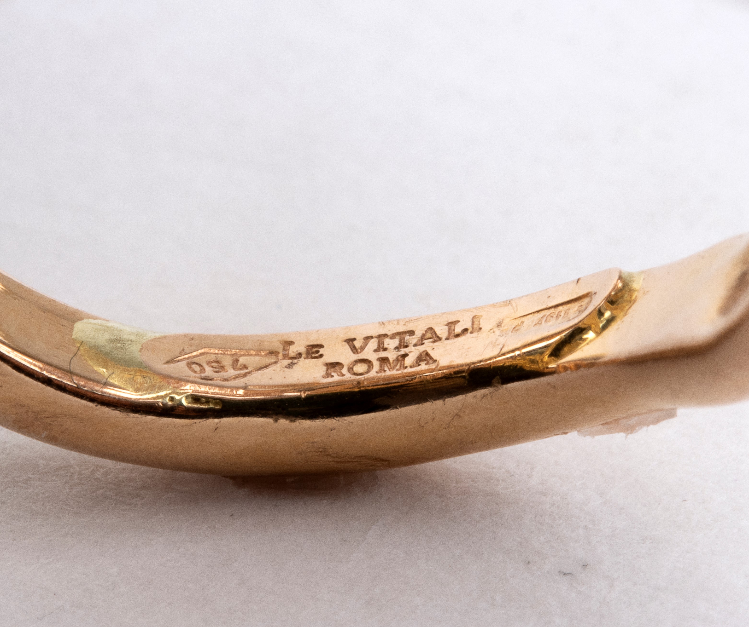 Levitali Roma - Collezione Serpente: anello in oro rosa e oro bianco 18k con diamanti