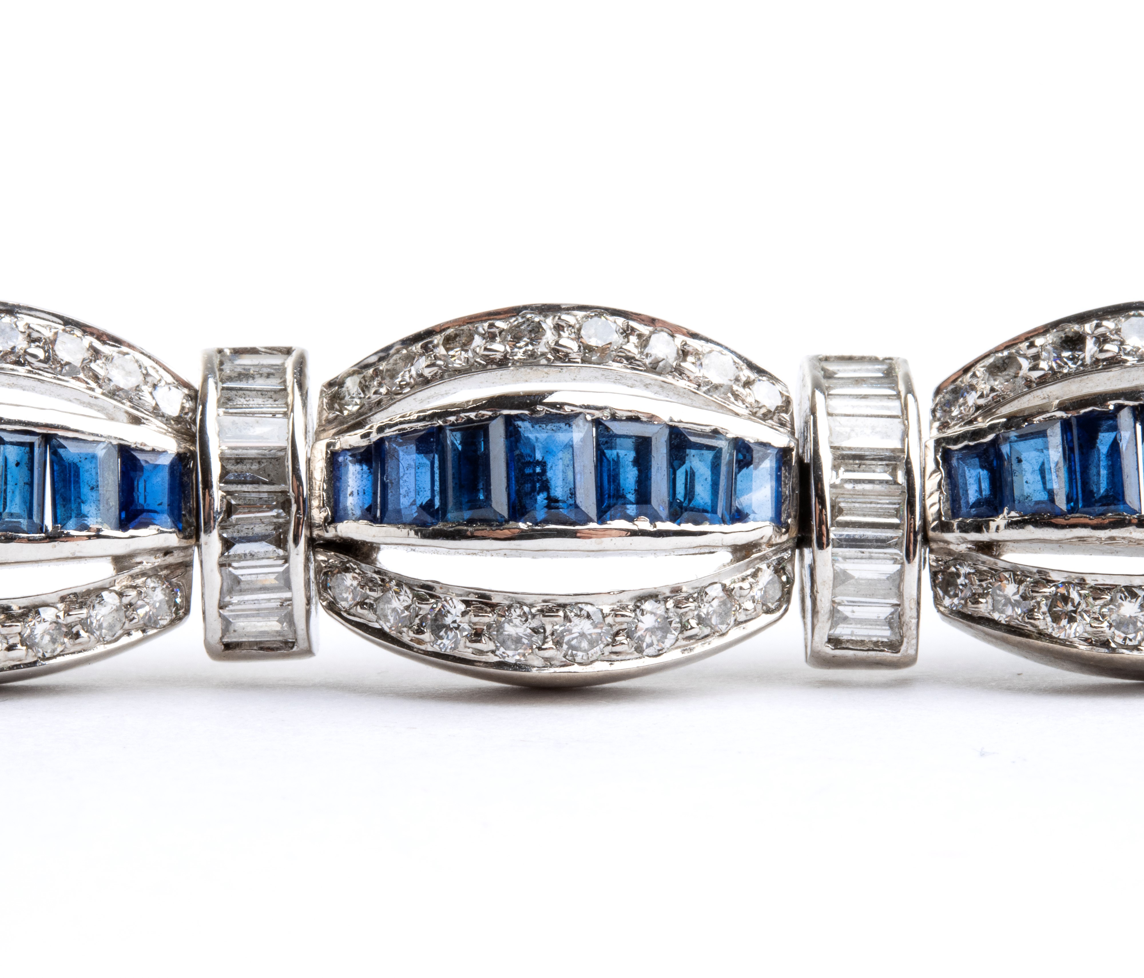 Bracciale in oro con diamanti e zaffiri