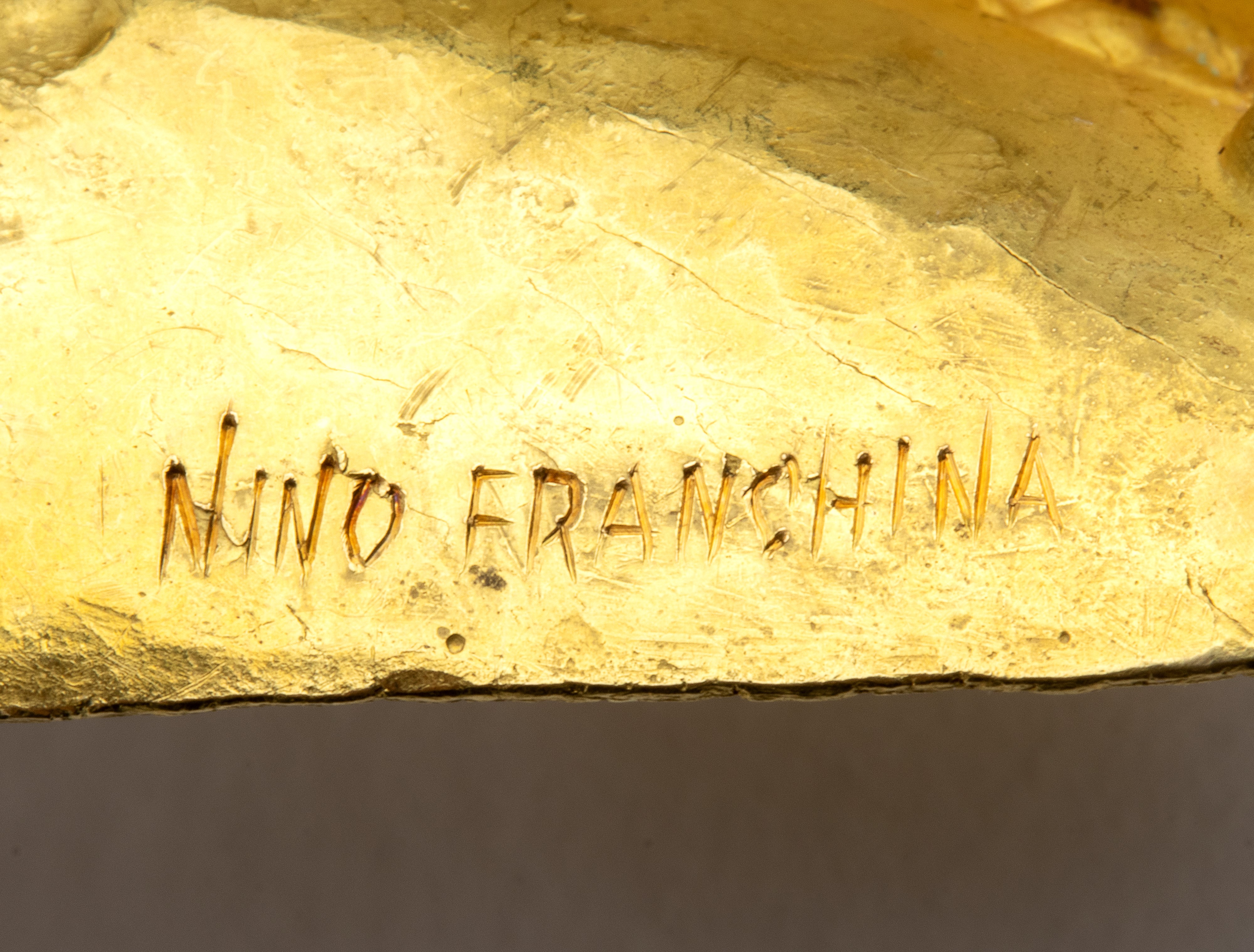Nino Franchina - Spilla a motivo fantasia in oro giallo, firmata