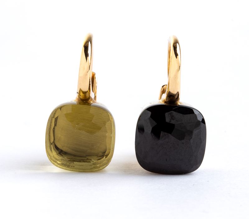 Collezione Nudo: orecchini in oro con quarzi