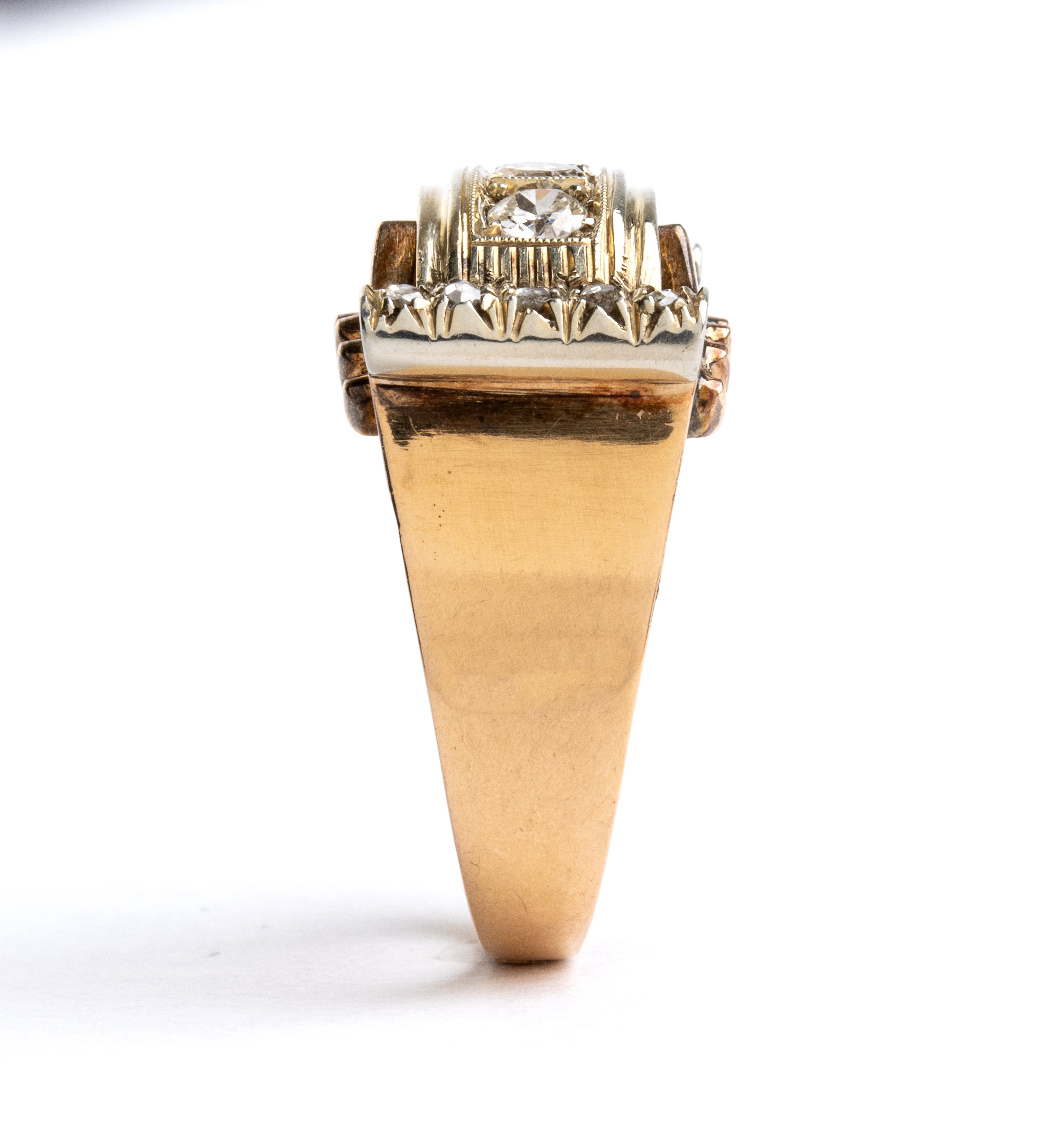 Anello a fascia, oro 18k con diamanti (anni '40)