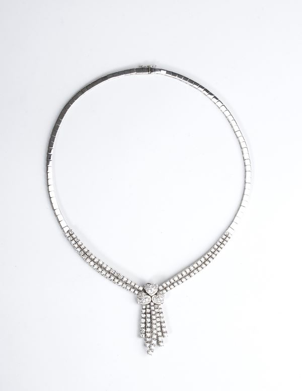 GIANSANTI - Diamond semi-rigid gold necklace