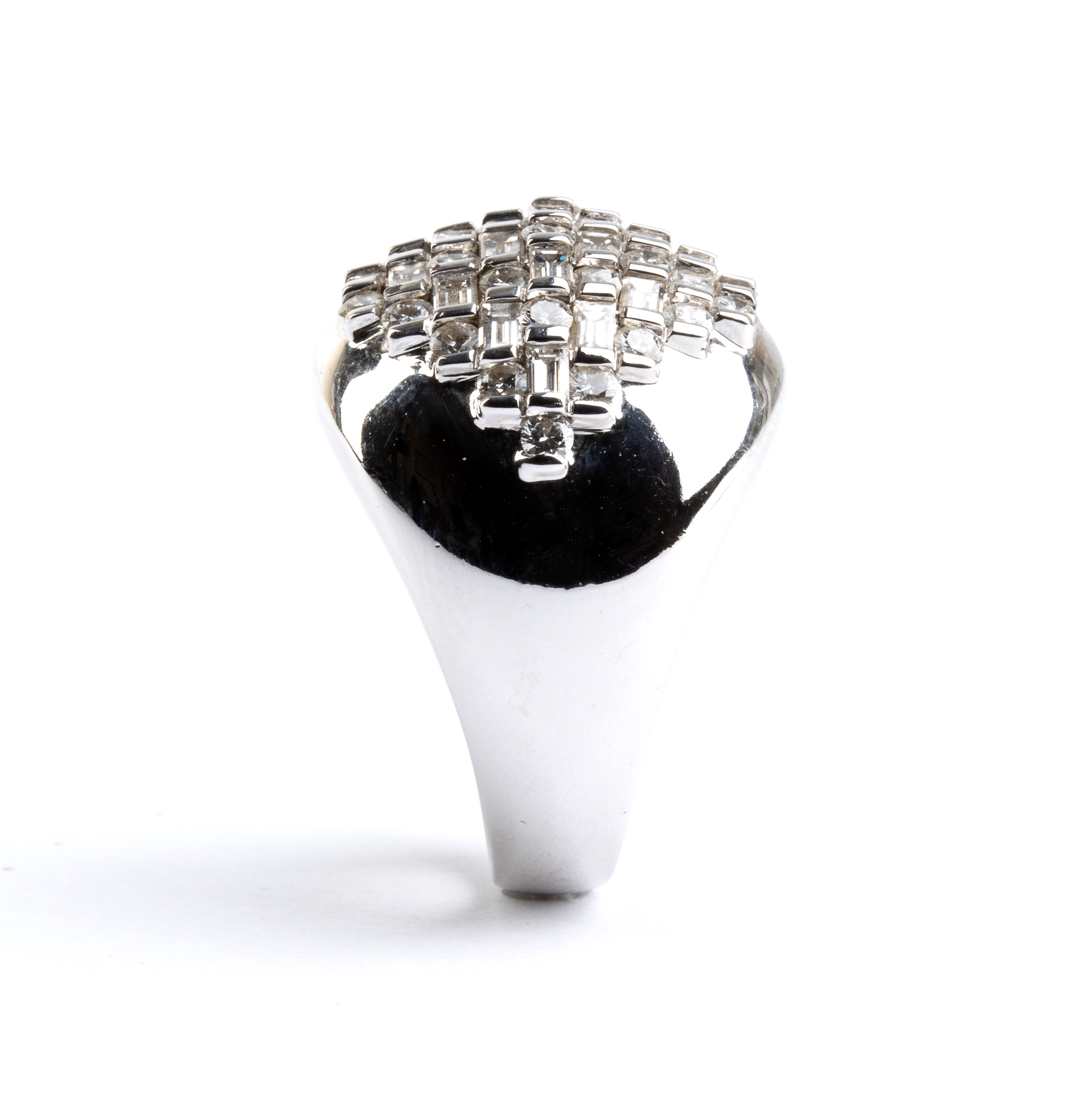 Damiani - Anello in oro bianco 18k con diamanti in pavé