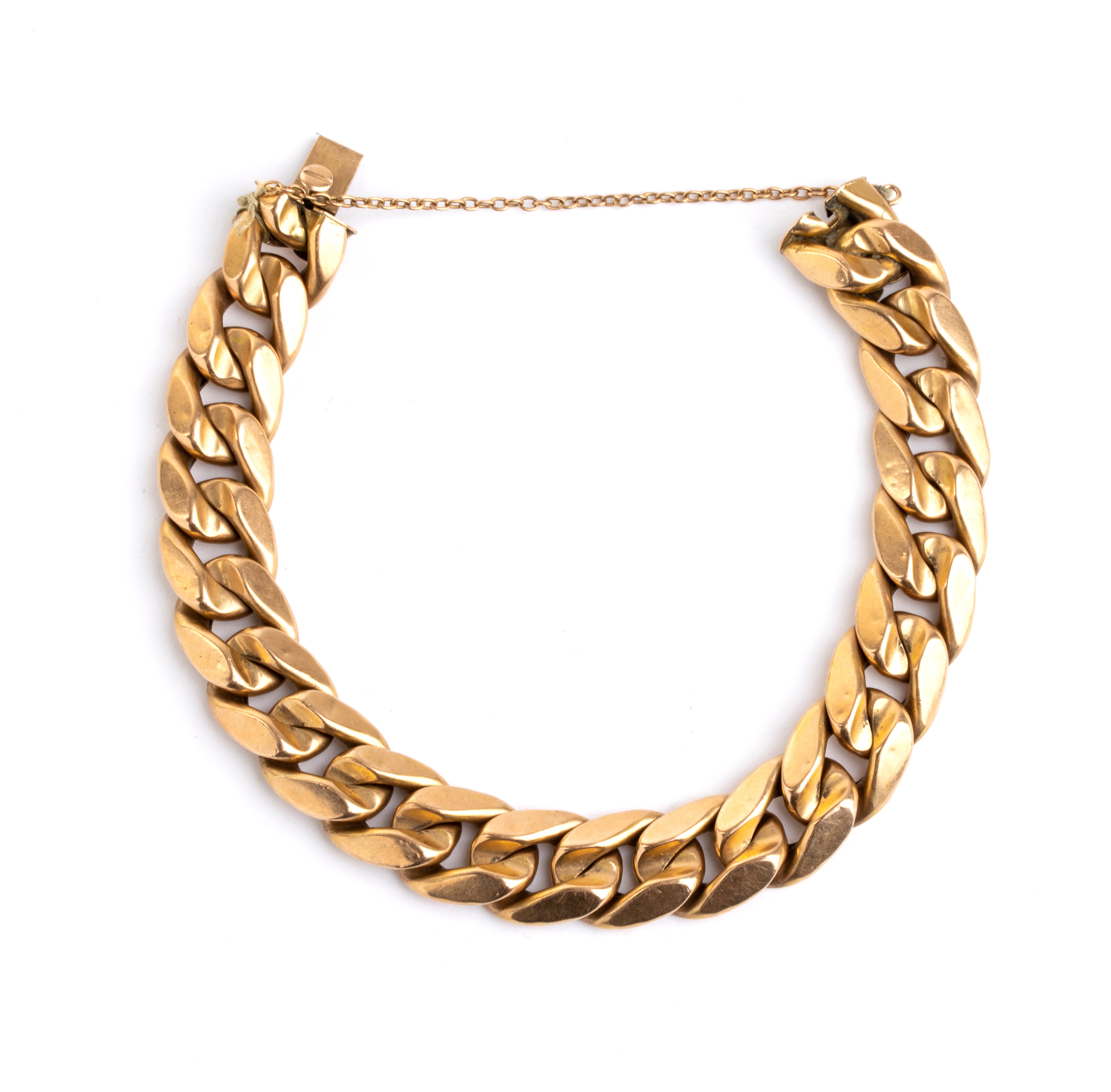 Bracciale in oro giallo, catena a maglia grumetta