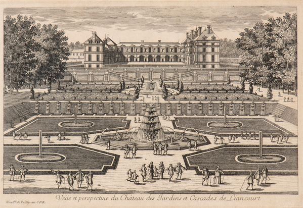 Nicolas de Poilly - Veduta dei giardini di Liancourt