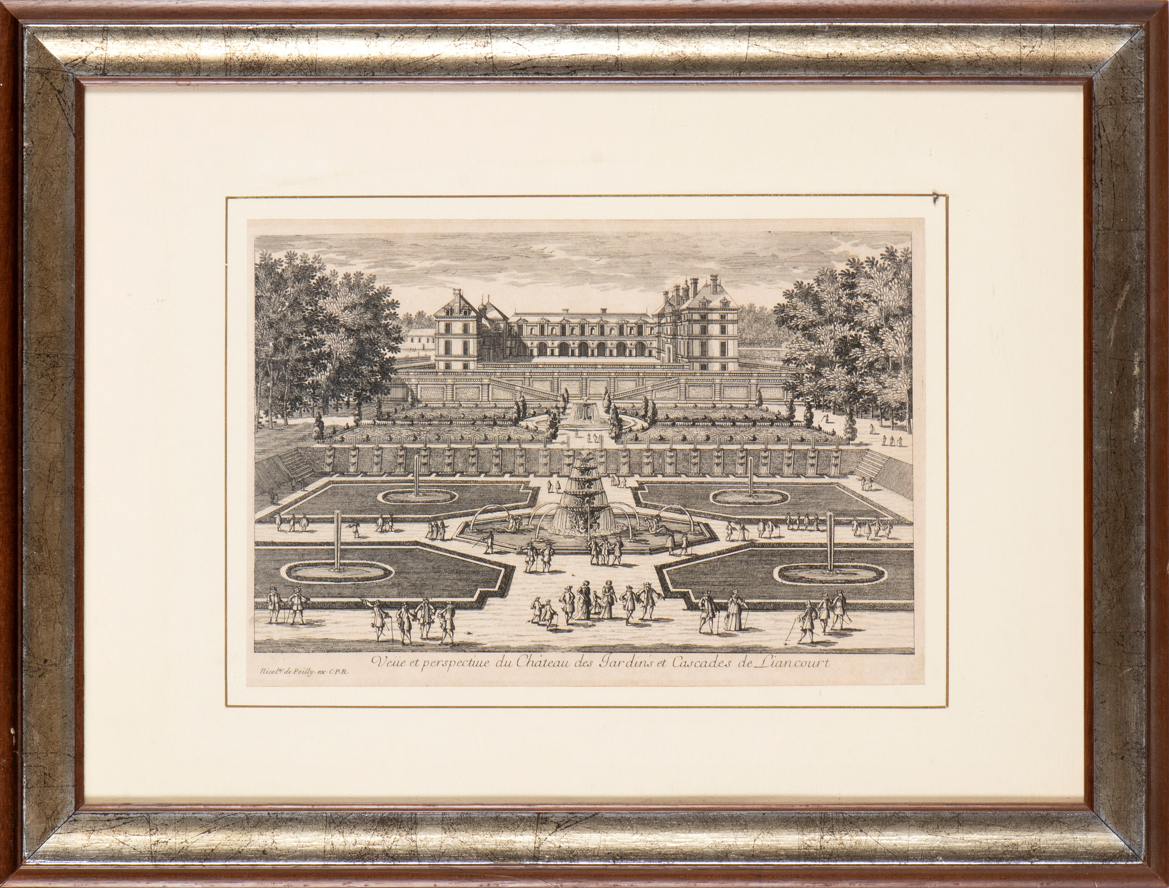 Nicolas De Poilly - Veduta dei Giardini di Liancourt