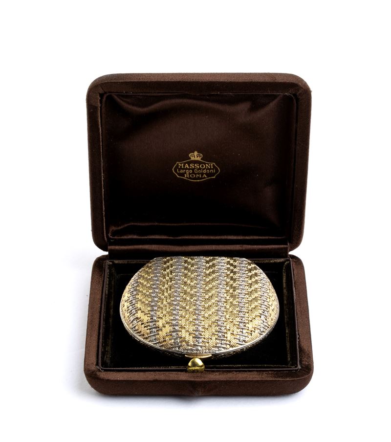 Porta cipria in oro e argento