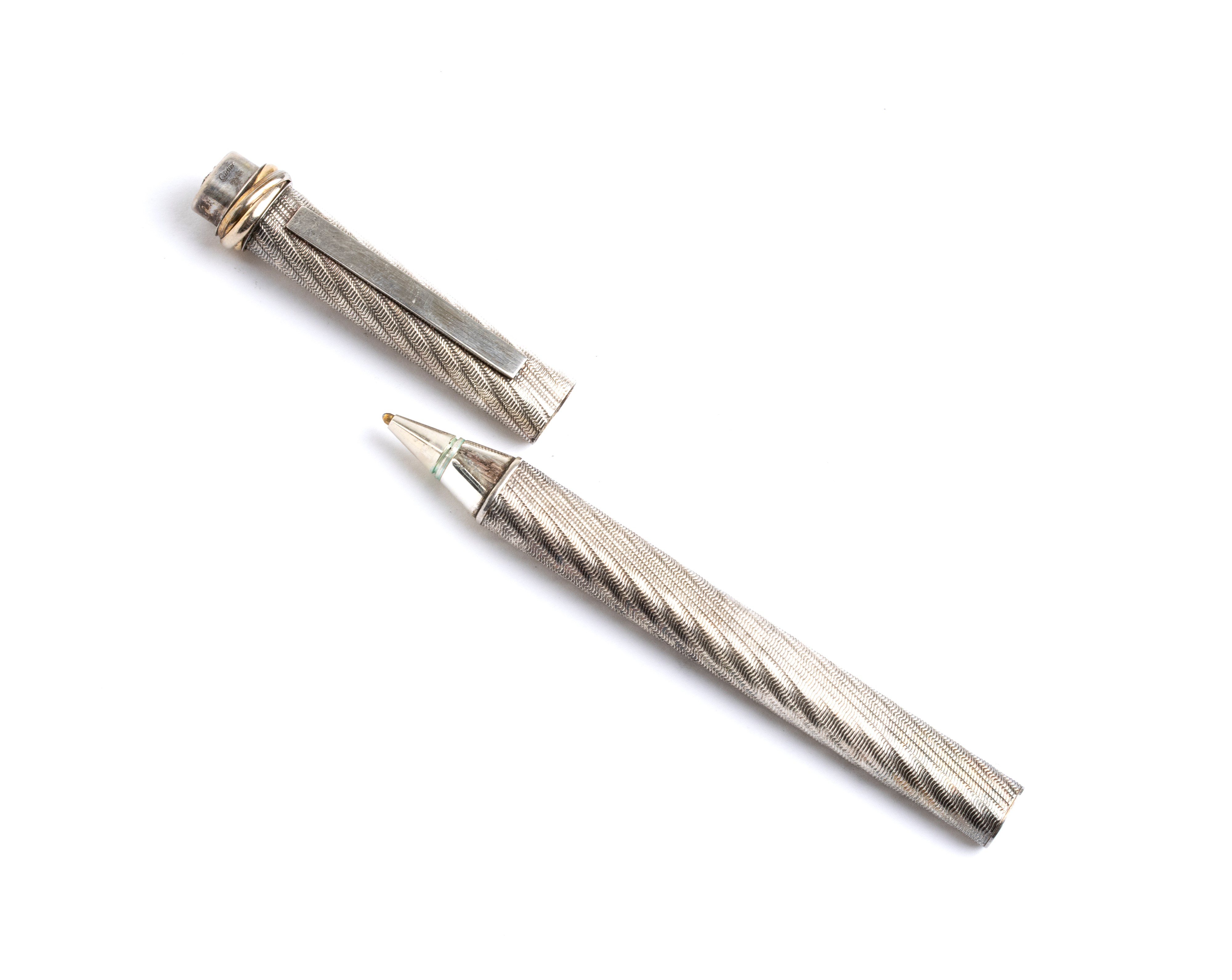 Cartier - Penna a sfera in argento 925 con clip meccanica