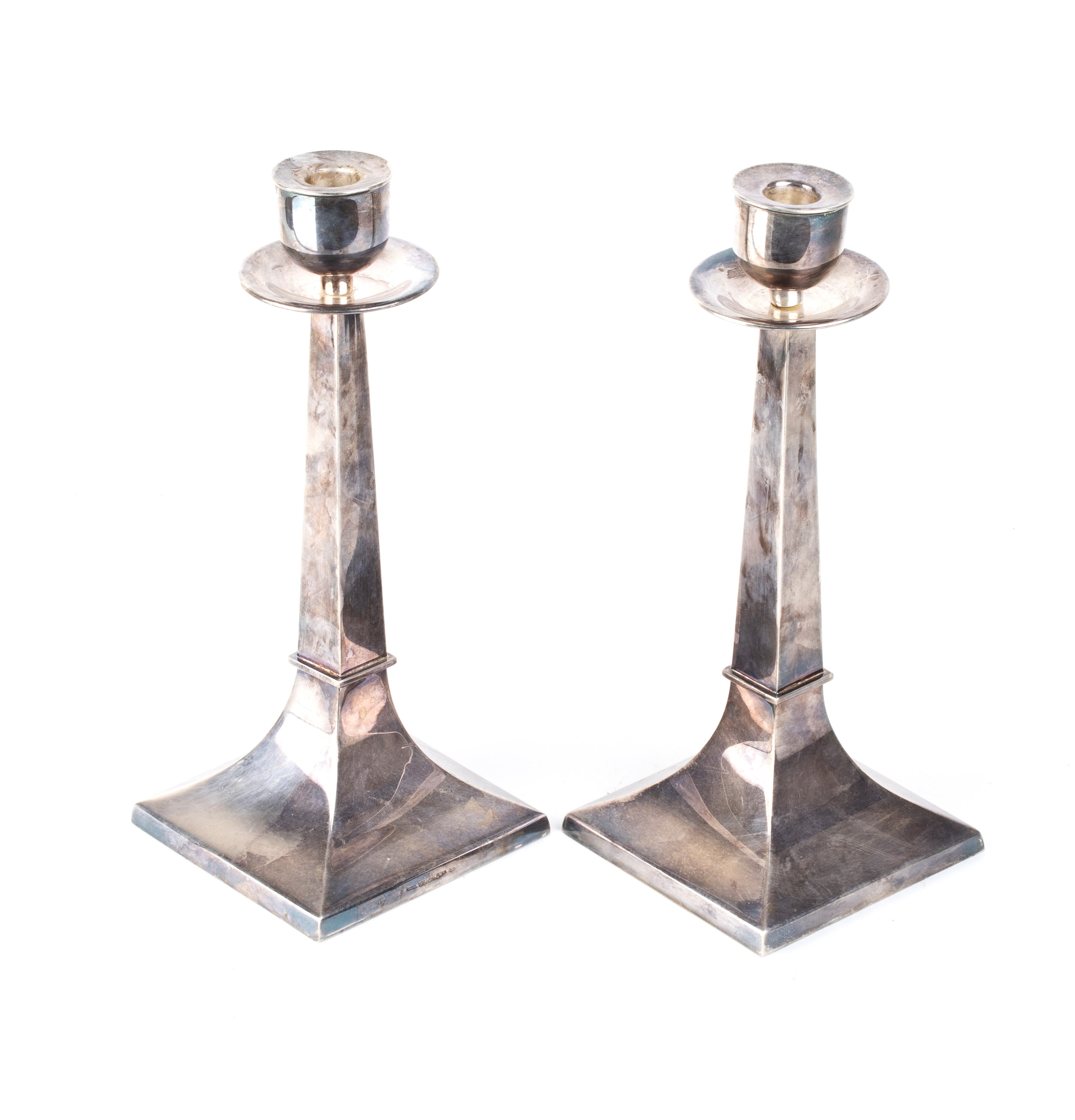 Cassetti - Coppia di candelieri italiani in argento 925