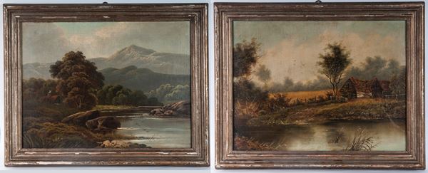 Lot of two landscapes