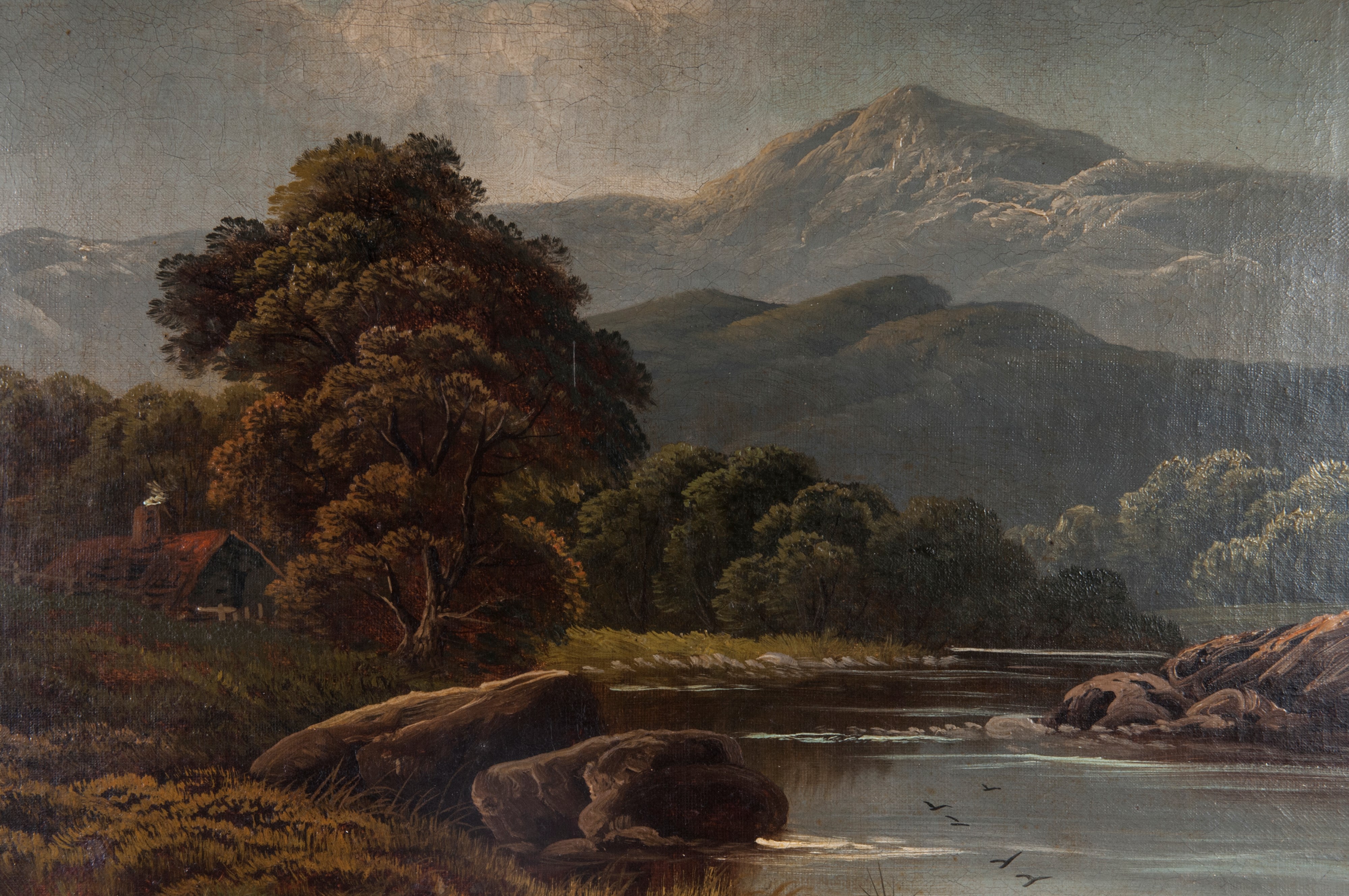 Lotto di due paesaggi, dipinto ad olio su tela
