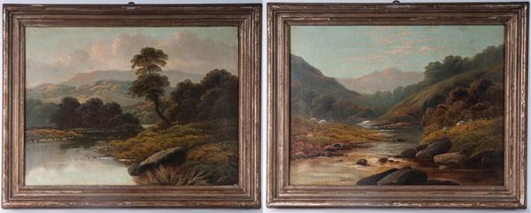 Lot of two landscapes