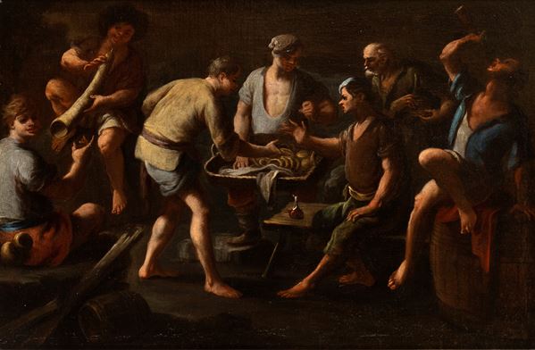 Artista attivo a Napoli, seconda met&#224; XVII secolo - Interno di osteria