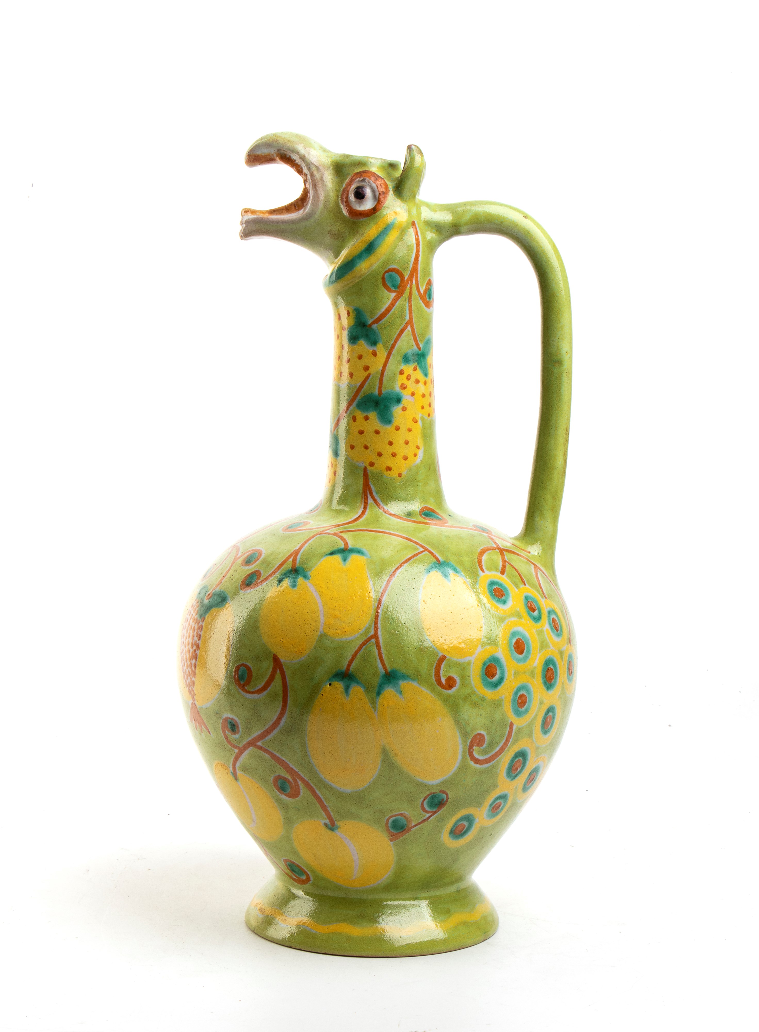 Vincenzo Pinto - Anfora a Forma di Grifone con Decorazione di Frutti Gialli