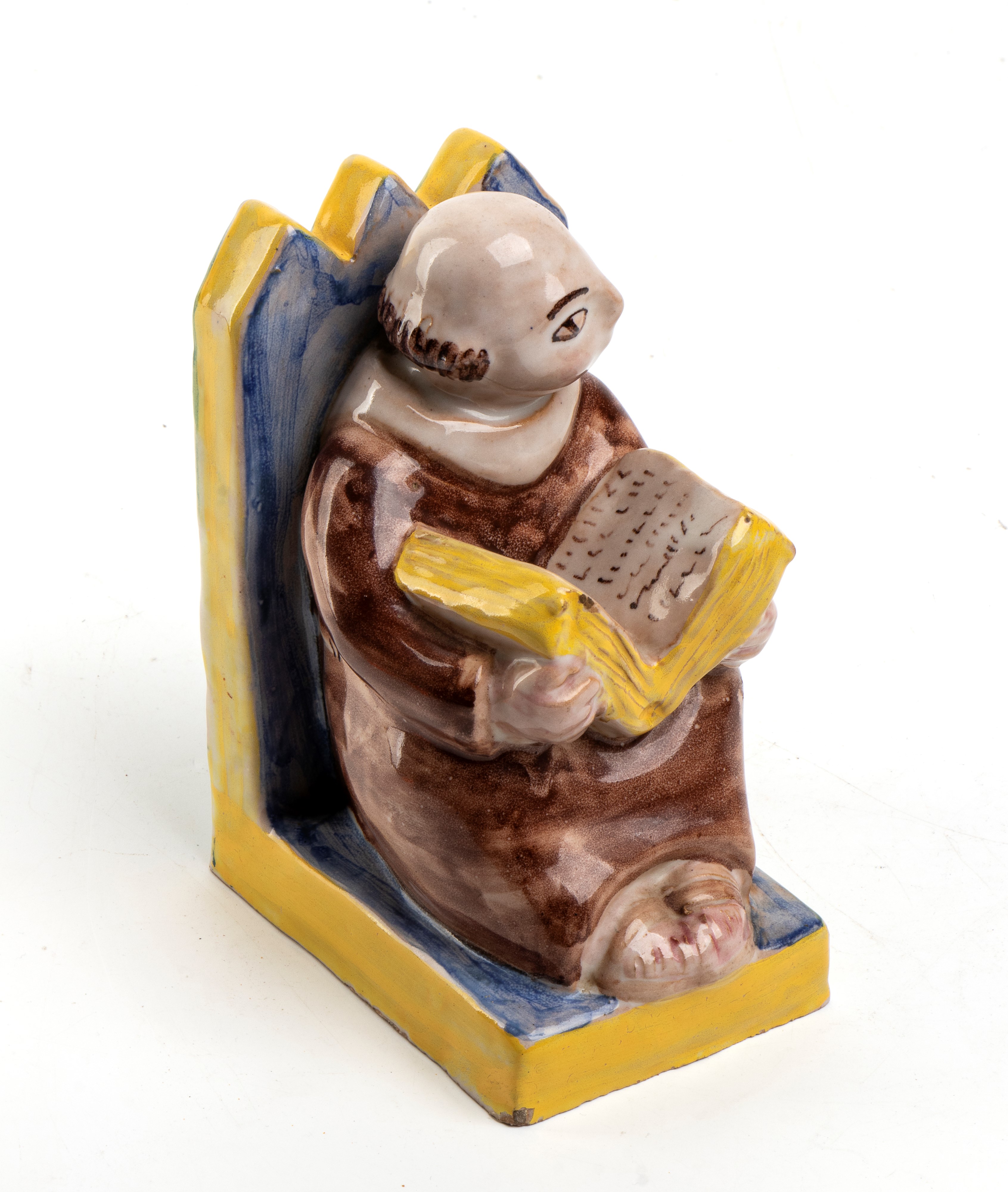 Monaciello in lettura, reggilibro