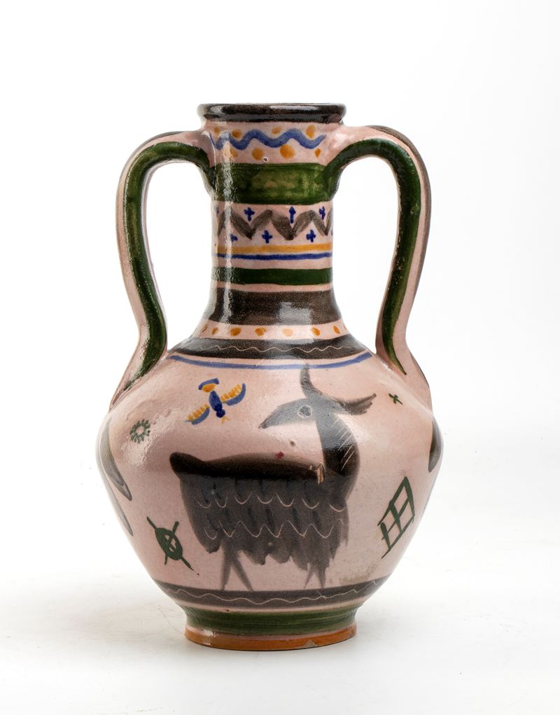Richard Dölker - Vaso con Decorazioni di Caprette