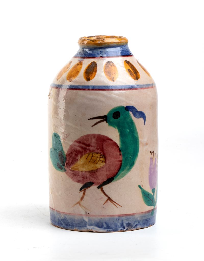 Richard Dölker - Piccolo Vaso con Uccellini e Fiori