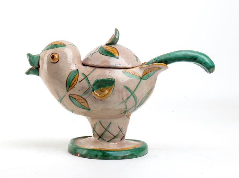 Barbara Margarethe Thewalt-hannasch - Salsiera a Forma di Uccellino con Piede Salvagocce