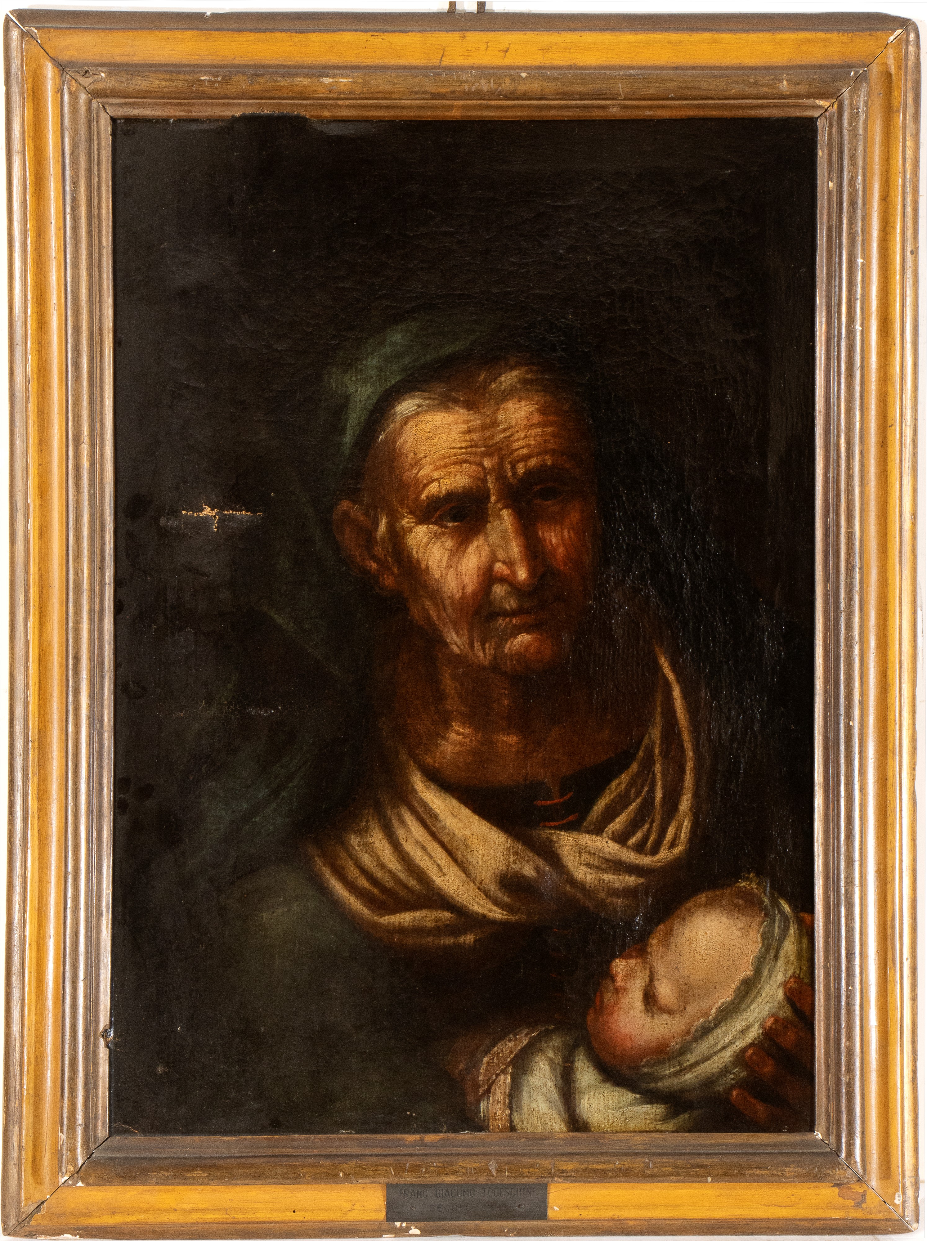 Artista Lombardo, XVIII Secolo - Anziana Nutrice con Neonata
