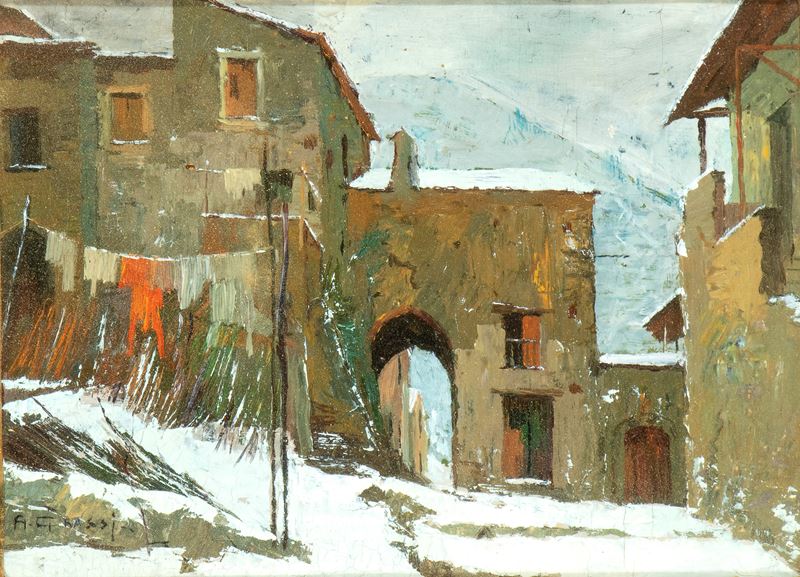 Alfonso Grassi - Paesaggio Innevato